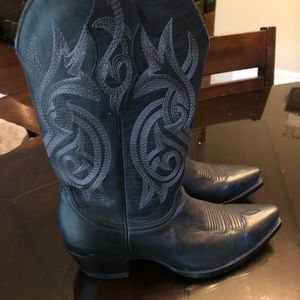 Brand new Black cowboy boots with lavender detail!